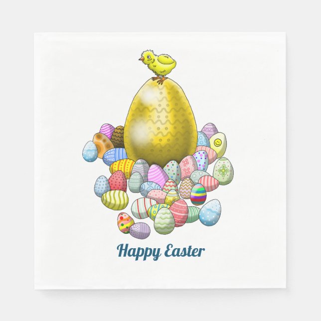 Servilleta De Papel La chica de Pascua y el huevo de Pascua de Oro (Anverso)