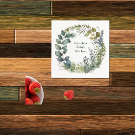 Servilleta De Papel La cocina de la abuela | Wreath de acuarela person