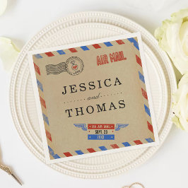Servilleta De Papel La colección de Bodas de Airmail de época