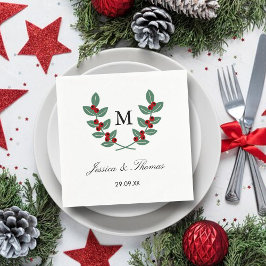 Servilleta De Papel La colección de Bodas de Berry Bush monograma