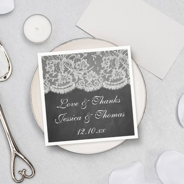 Servilleta De Papel La colección de Bodas de Chalkboard y Lace (Subido por el creador)