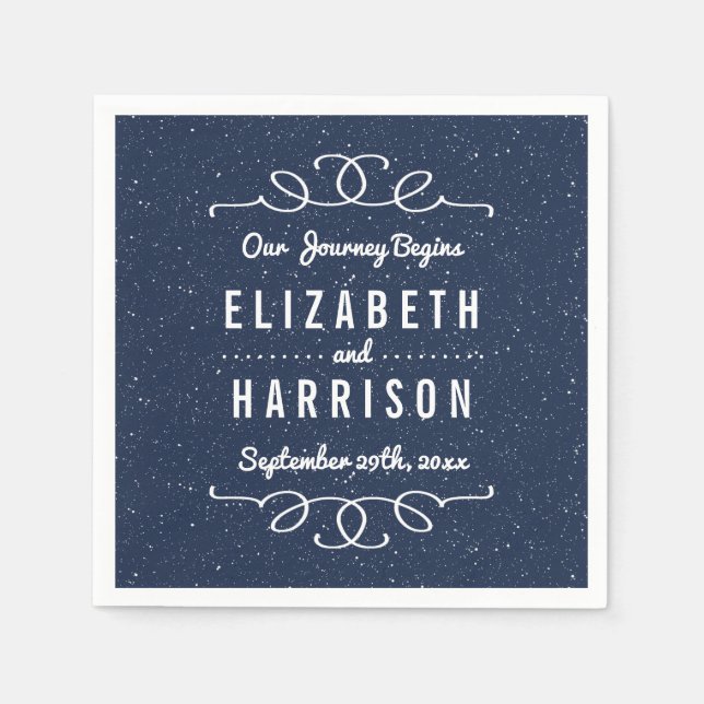 Servilleta De Papel La colección de Bodas nocturnos estrellados (Anverso)