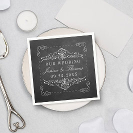 Servilleta De Papel La colección de Bodas Ornate Chalkboard