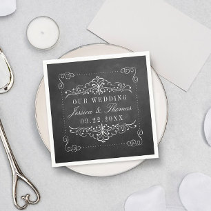 Servilleta De Papel La colección de Bodas Ornate Chalkboard