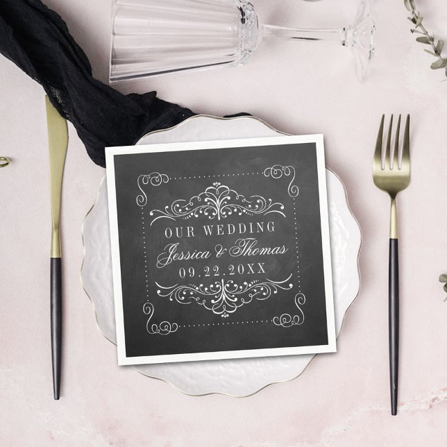 Servilleta De Papel La colección de Bodas Ornate Chalkboard (Subido por el creador)