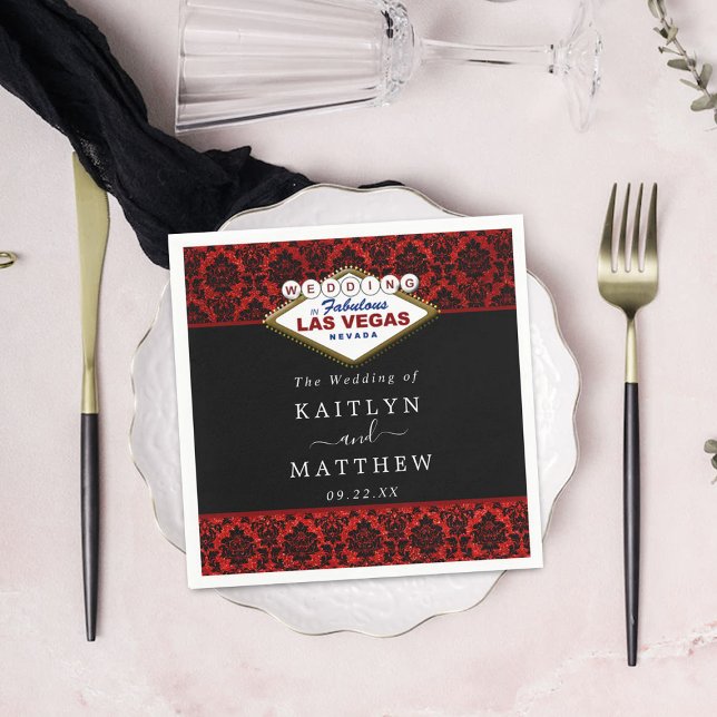 Servilleta De Papel La colección de Bodas Purpurinas Damask Las Vegas (Subido por el creador)