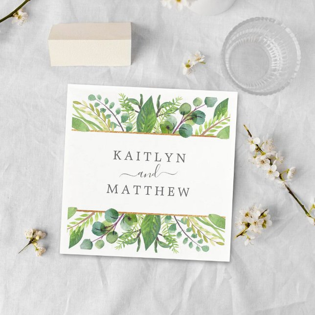 Servilleta De Papel La colección de Bodas verdes y dorados (Subido por el creador)
