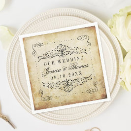 Servilleta De Papel La colección Ornate Flourish Vintage Wedding