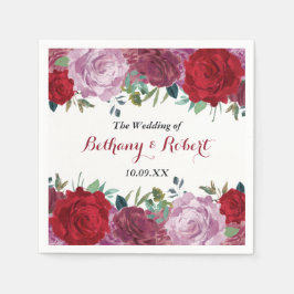 Servilleta De Papel La colección romántica de Bodas florales