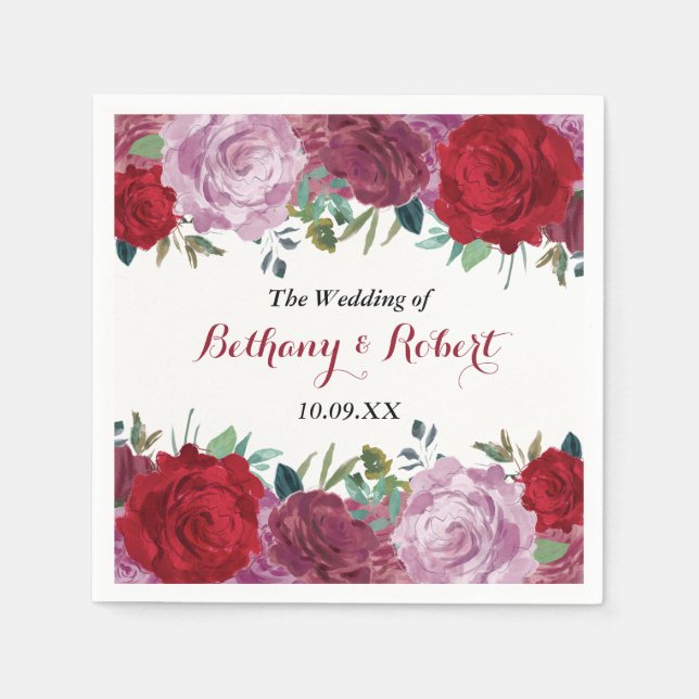 Servilleta De Papel La colección romántica de Bodas florales (Anverso)