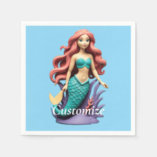 Servilleta De Papel La comedida sirena de cabeza roja Thunder_Cove