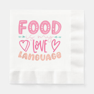 Servilleta De Papel La comida es mi lenguaje de amor - Comida retro Lo