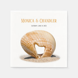 Servilleta De Papel La concha del corazón de amor, Boda, servilletas