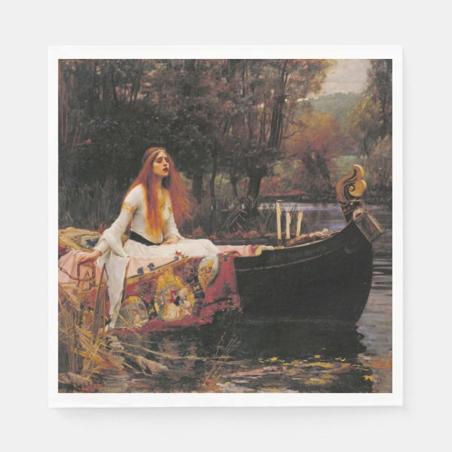 Servilleta De Papel La dama de Shalott (Belleza medieval) (Anverso)
