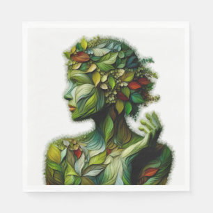 Servilleta De Papel La Dama Verde - Fondo Blanco