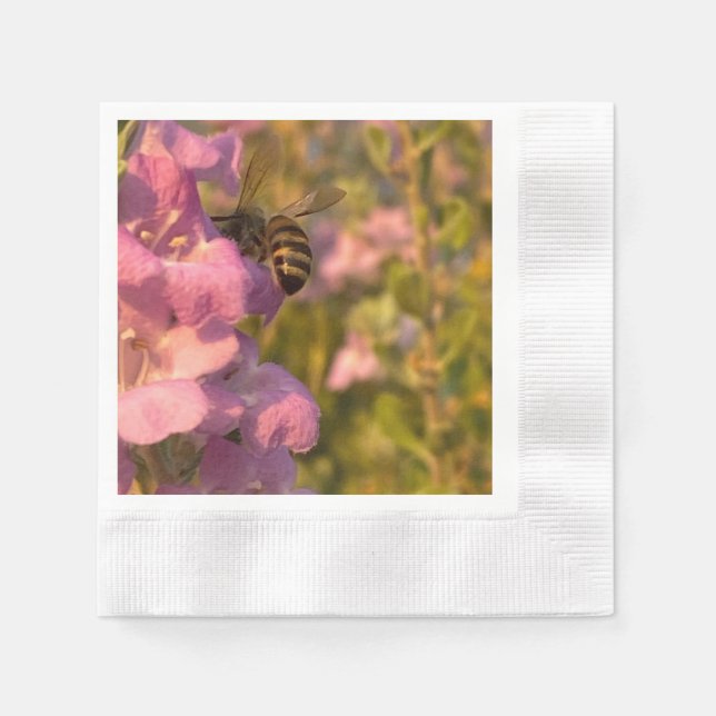 Servilleta De Papel La 🐝 De Abejas Y La 🌺 De Flores (Anverso)