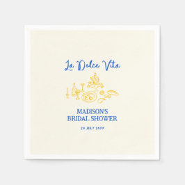 Servilleta De Papel La Dolce Vita Bridal Shower Dibujada a Mano