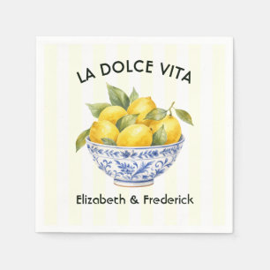 Servilleta De Papel La Dolce Vita Costa Amalfi Limón Boda Italiana