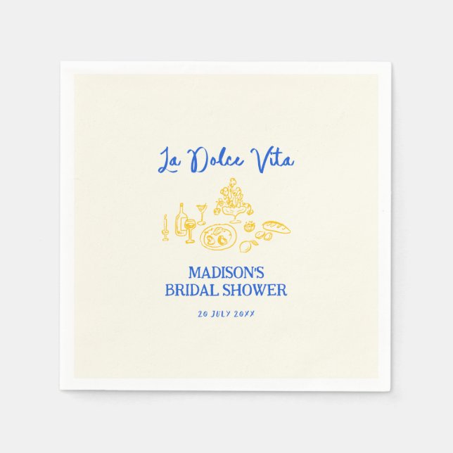Servilleta De Papel La Dolce Vita Hand Drake Bridal Shower (Anverso)