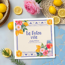 Servilleta De Papel La Dolce Vita Italiana Lemon Floral Bridal Ducha