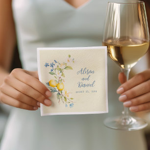 Servilleta De Papel La Dolce Vita Lemon Boda Floral Napkins