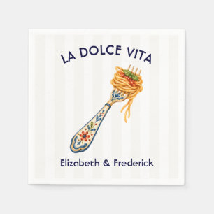 Servilleta De Papel La Dolce Vita Pasta Italiano Boda Costa Amalfi