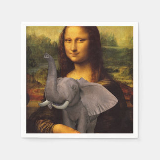 Servilleta De Papel La dulce Mona Lisa ama al elefante