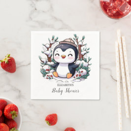Servilleta De Papel La encantadora Bonito Penguin Baby Shower
