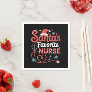 Servilleta De Papel La enfermera favorita de Santa Navidad 