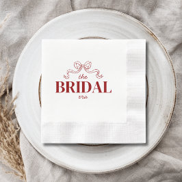 Servilleta De Papel La Era Nupcial | Boda Boceto de lazo de cinta roja