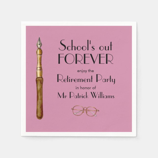 Servilleta De Papel La escuela se retira para siempre como profesor vi (Anverso)