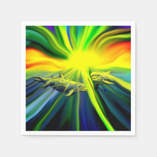 Servilleta De Papel La familia de los delfines al sol