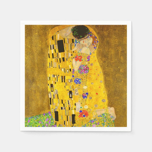Servilleta De Papel La famosa pintura de Gustav Klimt en The Kiss (Anverso)