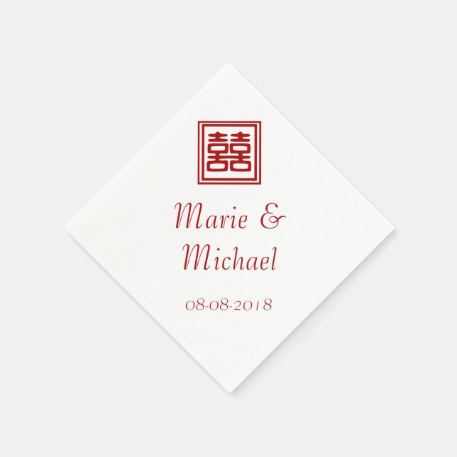 Servilleta De Papel La felicidad doble roja oscura - cuadrada (Borde)