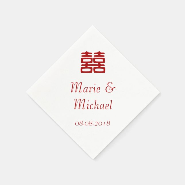 Servilleta De Papel La felicidad doble roja oscura - Elegante (Borde)