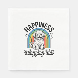 Servilleta De Papel La felicidad es un diseño de amante de perros con 