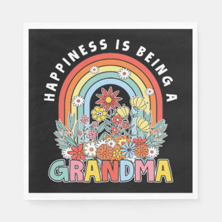 Servilleta De Papel La Felicidad Es Una Abuela Floral