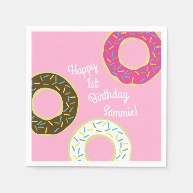 Servilleta De Papel La fiesta de cumpleaños de Donut Kid (Anverso)