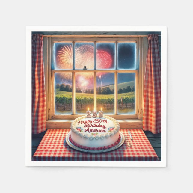 Servilleta De Papel La fiesta de cumpleaños número 250 de Estados Unid (Anverso)