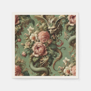 Servilleta De Papel La finería del Drac - Floral gótica del dragón