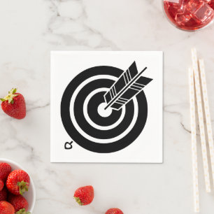 Servilleta De Papel La flecha golpea un objetivo redondo Servilletas d