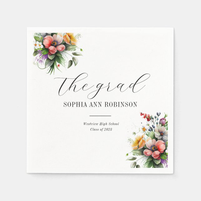 Servilleta De Papel La floral de primavera elegante (Anverso)