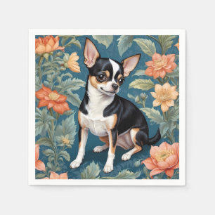 Servilleta De Papel La floral inspirada por el cute chihuahua William 