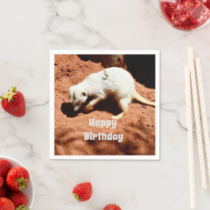 Servilleta De Papel La Forrajera de la Naturaleza: Meerkat blanco cava