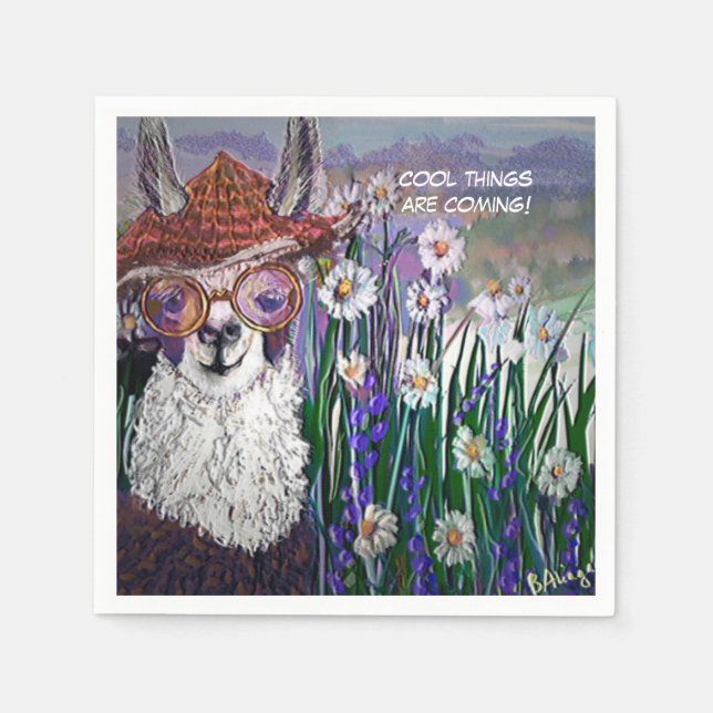 Servilleta De Papel La graciosa mamá llama mantiene tu Guay (Anverso)