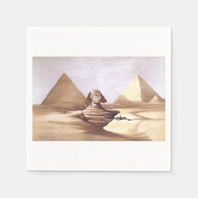 Servilleta De Papel La Gran Esfinge, Pirámides de Giza (Anverso)