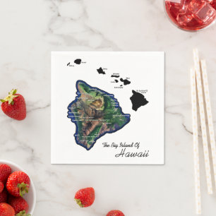 Servilleta De Papel La Gran Isla de Hawái con Islas Hawái