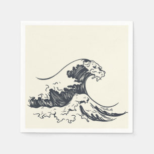 Servilleta De Papel La gran ola del ilustracion de Kanagawa
