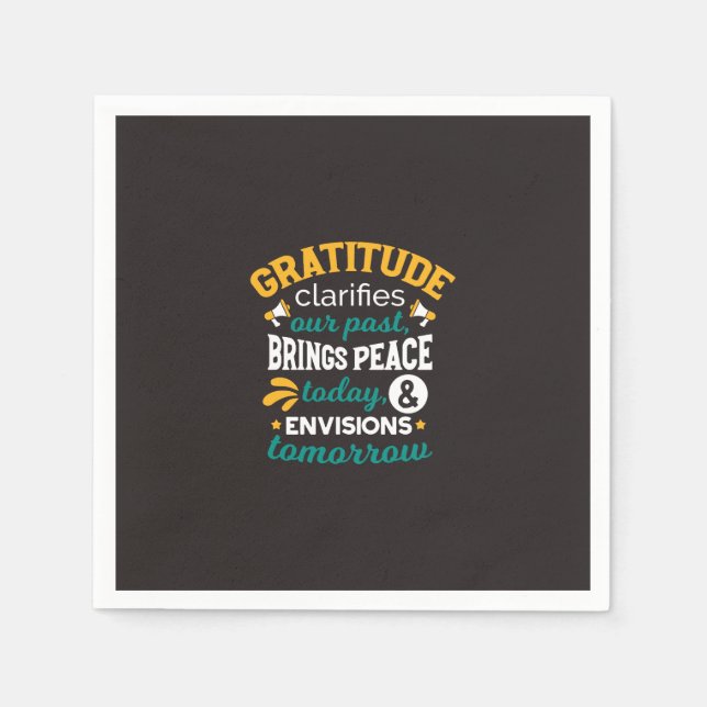 Servilleta De Papel La gratitud trae paz hoy – Fe positiva (Anverso)