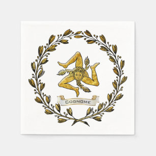 Servilleta De Papel La guirnalda de oliva trinacria siciliana personal